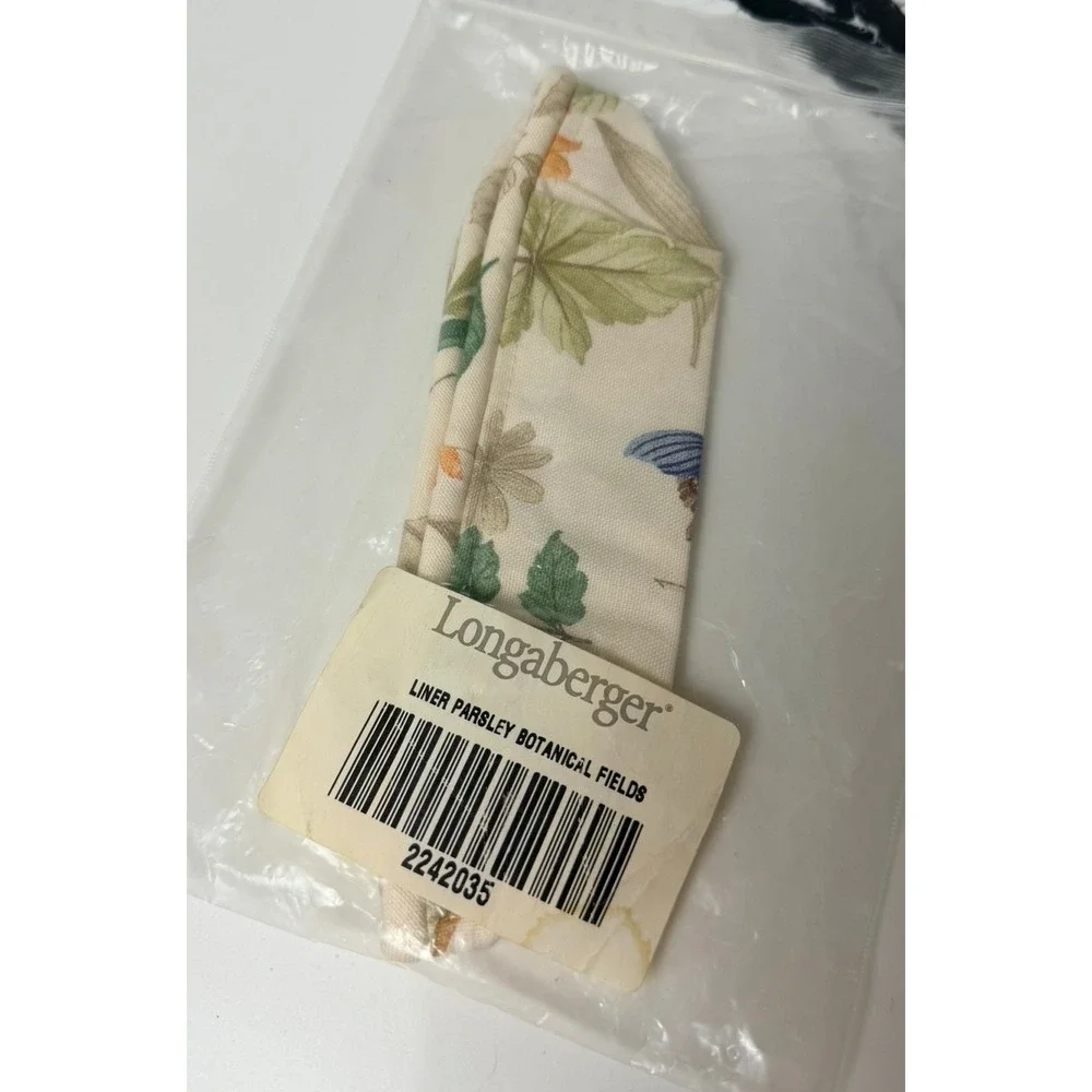 Longaberger Parsley Botanical Fields Liner for Booking Basket 2242035 NIB